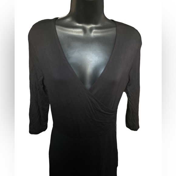 H&M Deep V-Neck High/Low Black Dress - Picture 6 of 7